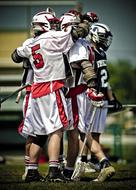 Lacrosse Team Mates Celebration