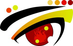 eye angry warm colorful