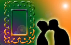 mirror love kissing couple