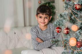 baby christmas tree with balloons