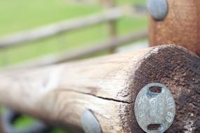 wooden poles with iron nails