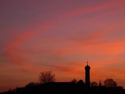 orange sunset at the tower