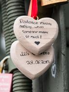 wooden hearts with an inscription