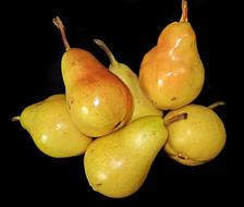 Fruit Pears yellow on black