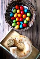 Easter eggs and bread