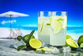 Lemonade, fresh Citrus Beverage in glasses