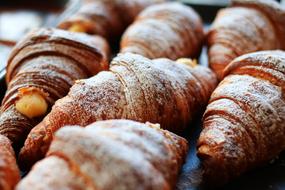 croissants in sugar powder