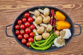 ripe vegetables in a baking dish