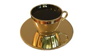gold cup with saucer