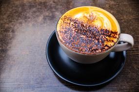 delicious cappuccino with cinnamon