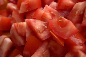 pile of pieces of ripe Tomatoes