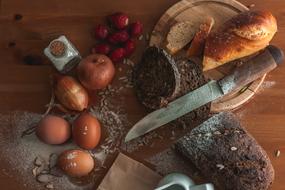Bread food and knife