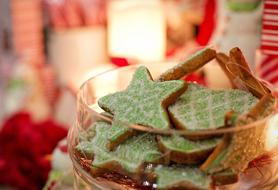 closeup view of green Christmas Cookies