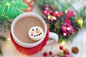 hot chocolate with cute marshmallow