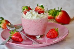 strawberry dessert with whipped cream