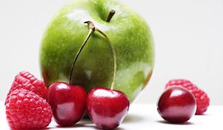 Apple and Raspberries and Cherries