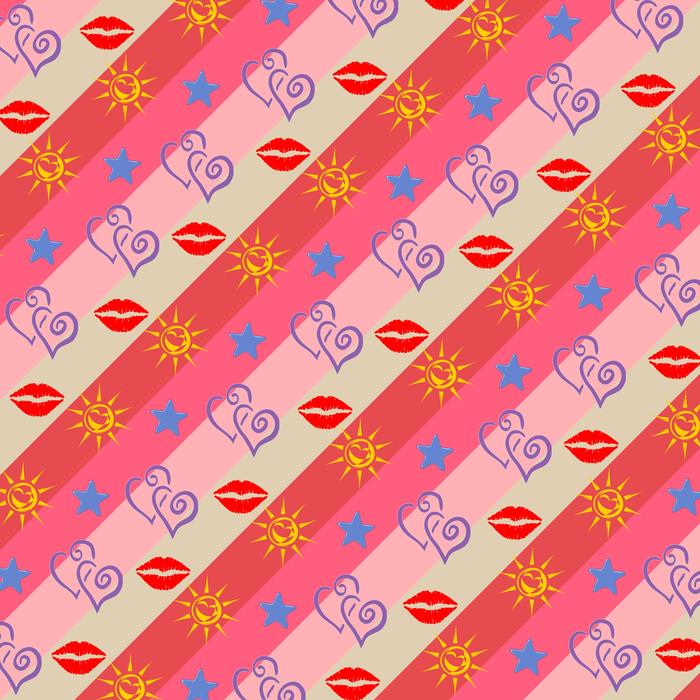 background pink sun stars hearts