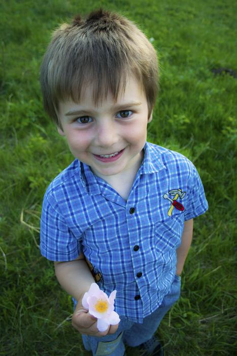 Boy Kids Flower