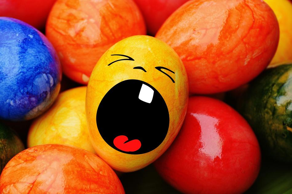 yawning easter egg