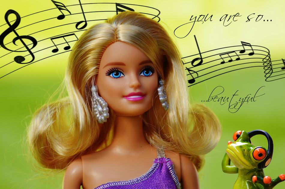 beauty barbie and music notes