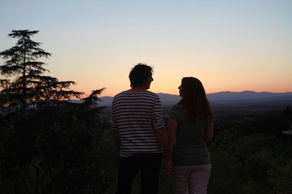 Couple Love looking at Sunset