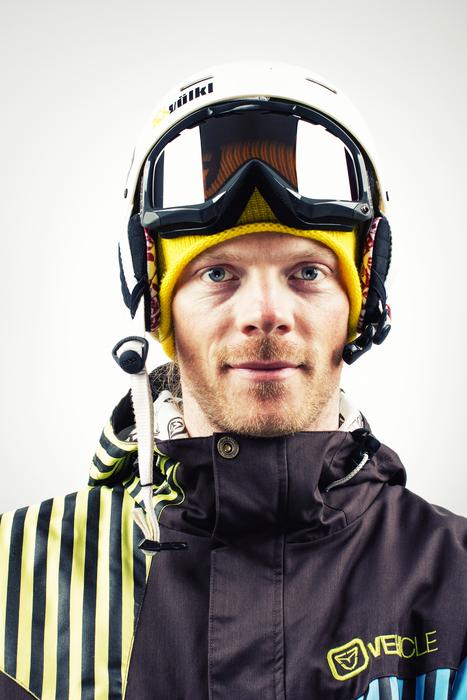 A Man Snowboarder with Helmet