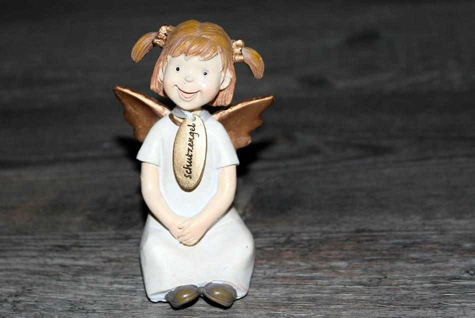 Smiling angel figurine