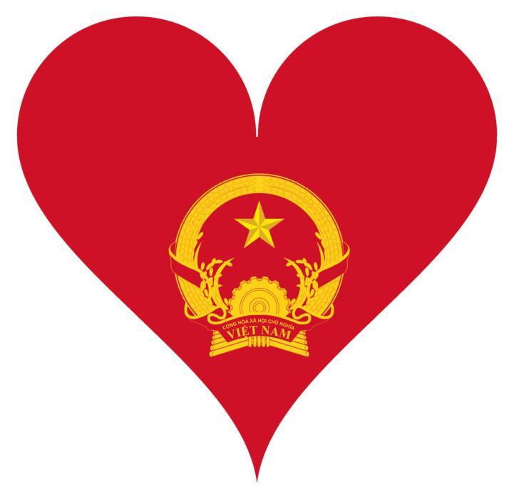 heart love vietnam flag star asia