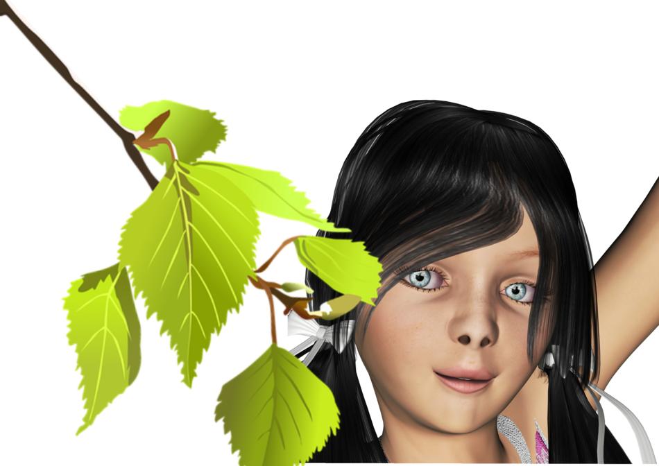 child head branch face girl