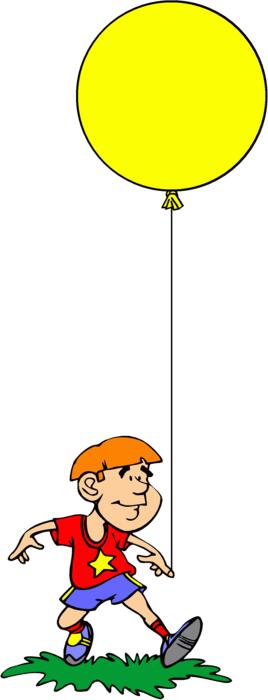 balloon boy happy child walking