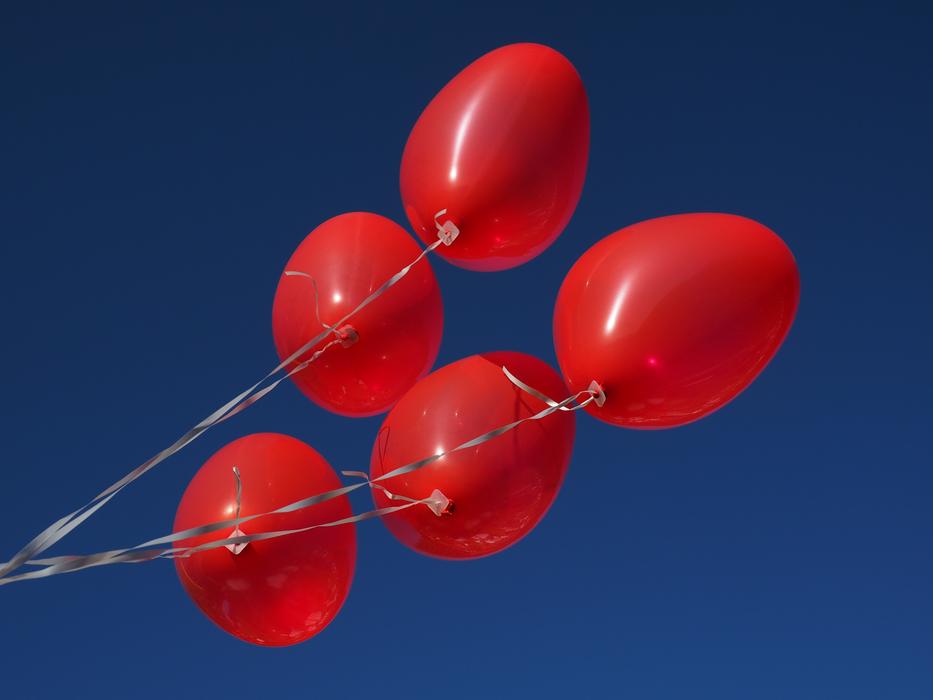 romantic red Balloons Heart