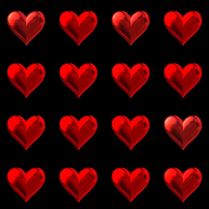 Red hearts on black background