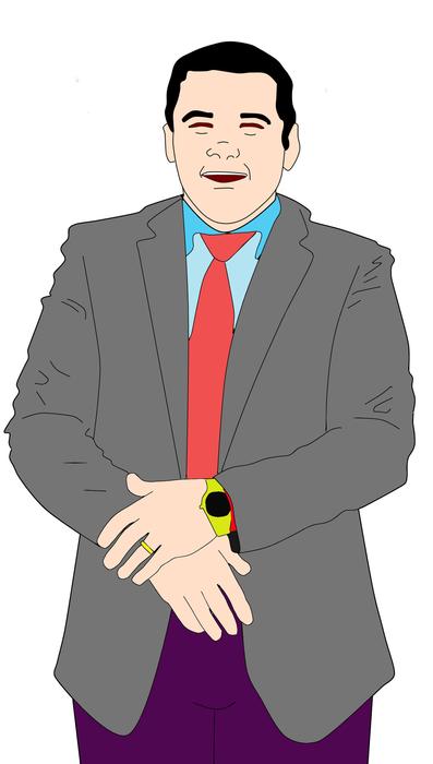 illustration man tie social happy