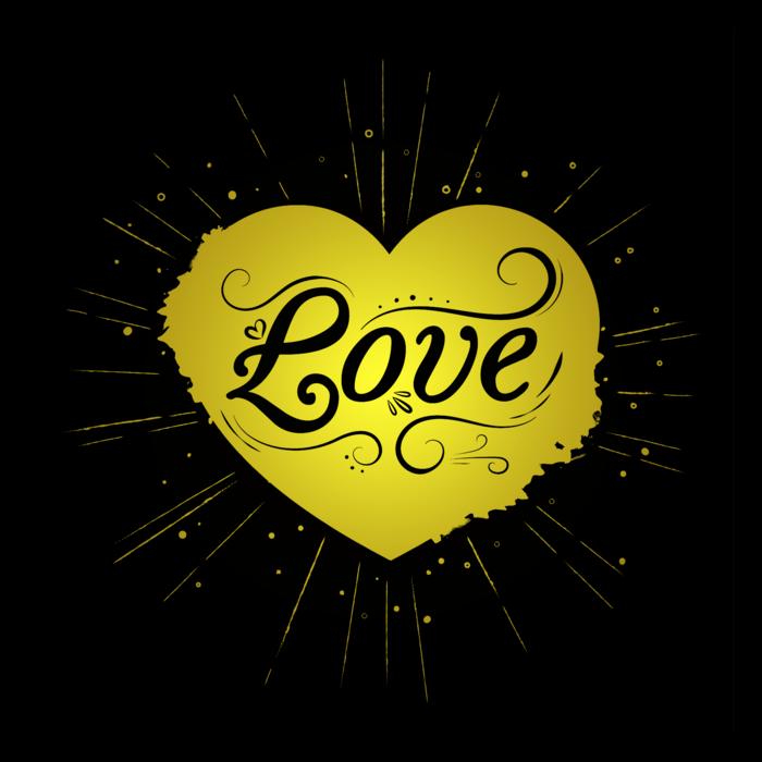 love st valentine heart yellow