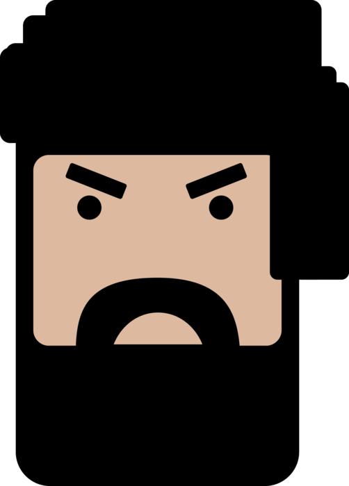 man beard angry face male