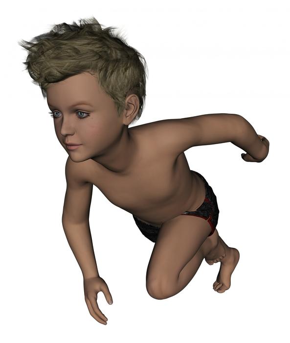 run child kid boy play white