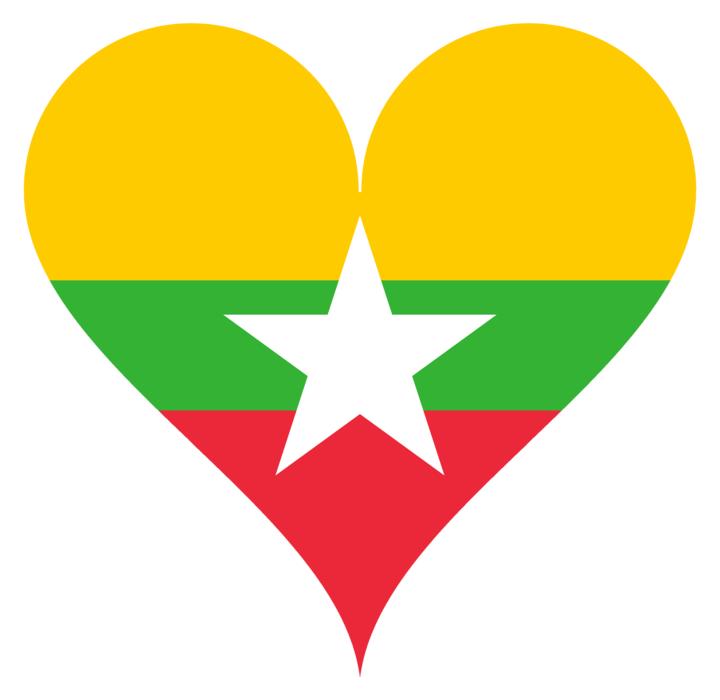 flag inside the heart