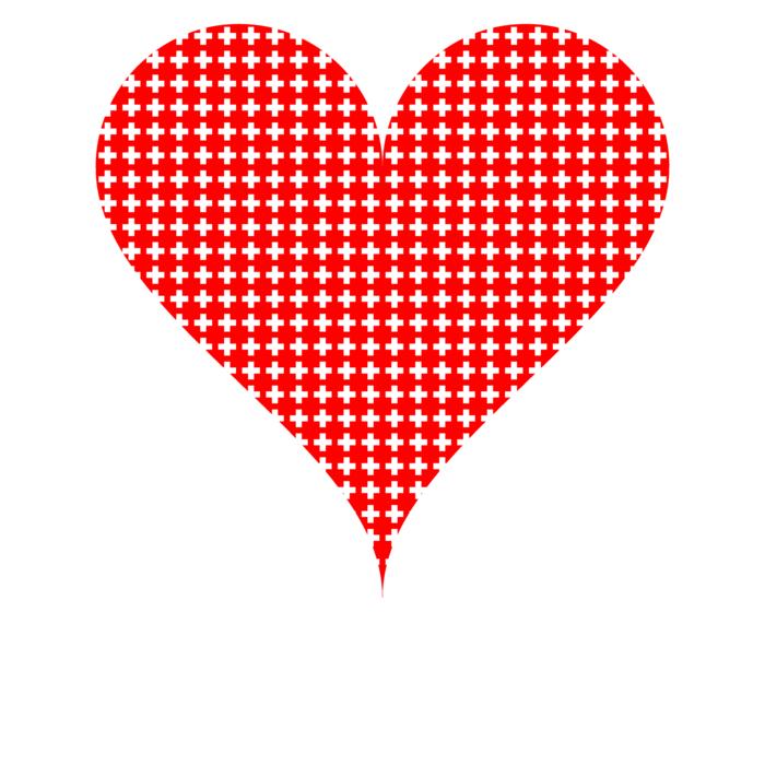 Perforated heart on white background