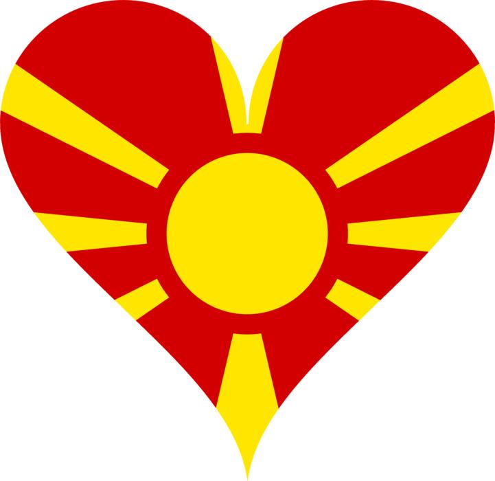 heart flag macedonia love