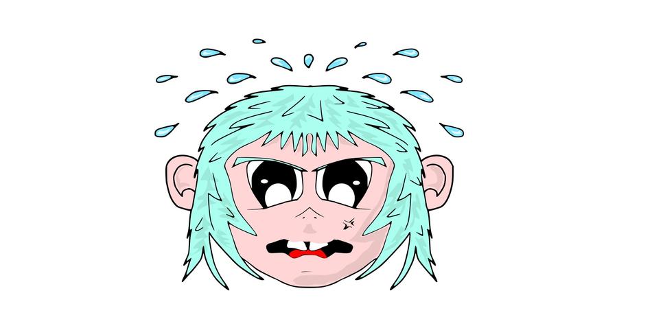 manga crying face drawing illustration