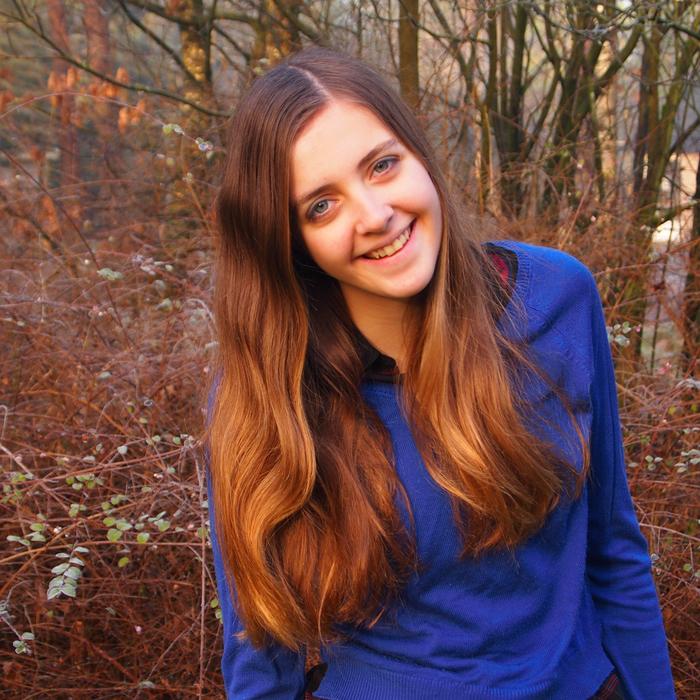 Girl Laugh in autumn forest