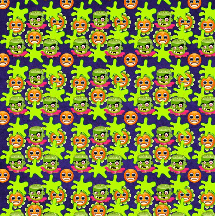 background with green smiley faces