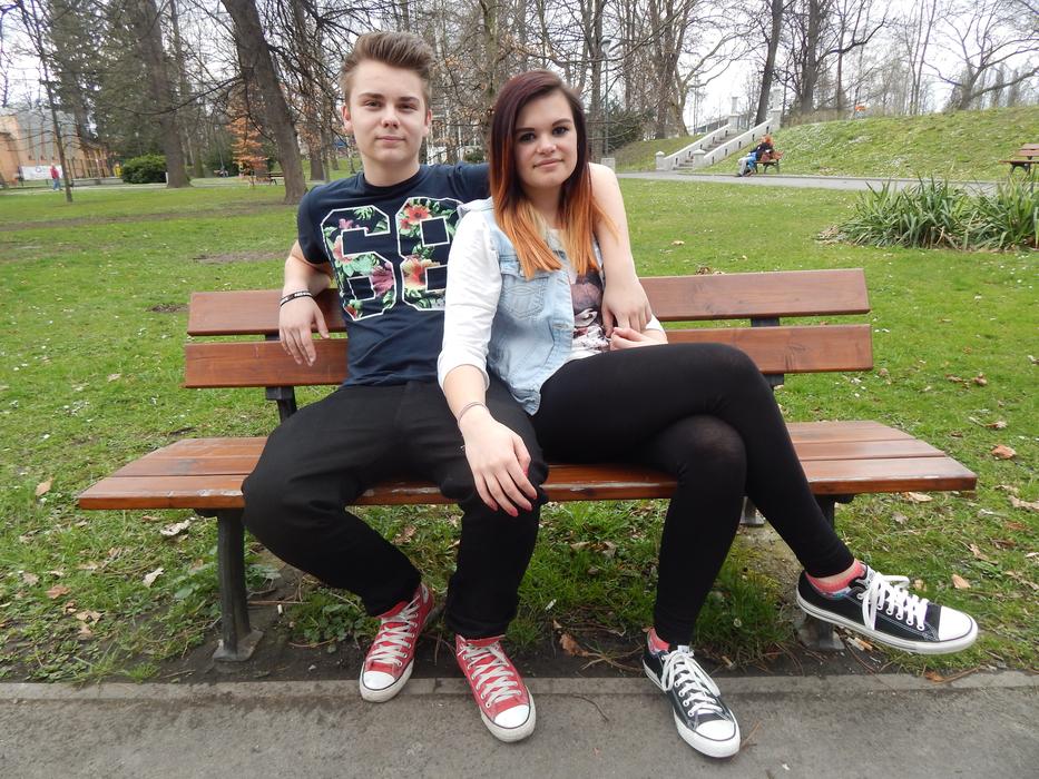 couple on girl and girl in park