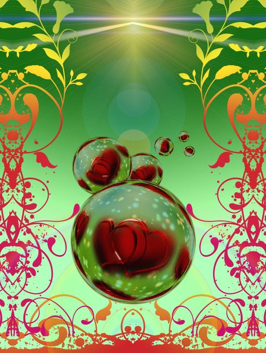 heart love luck abstract greeting