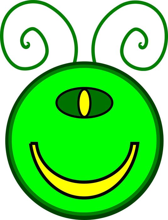 alien face mutant smiley cartoon