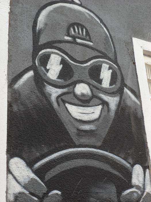 Graffiti Race Car Driver Face