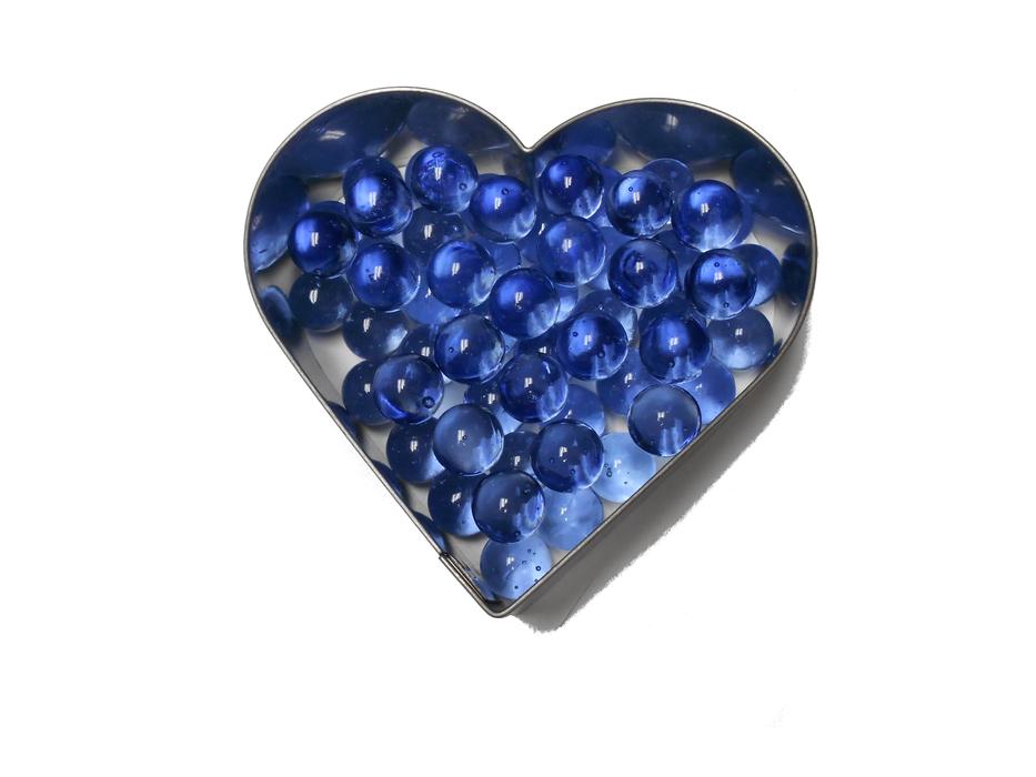 Heart Blue Marbles