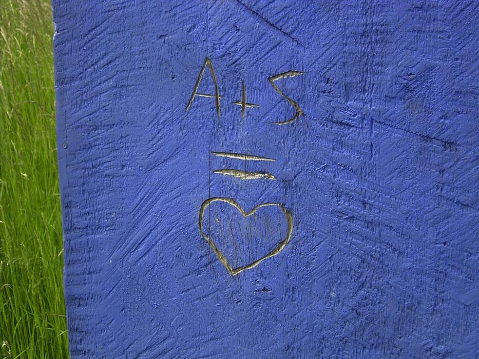 Heart Blue Wood