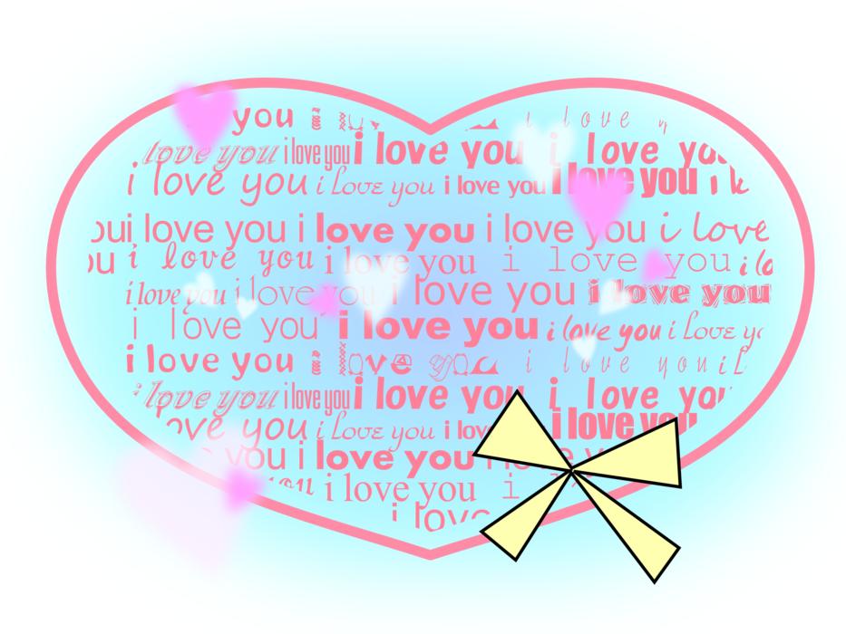 heart ribbon blue love confession