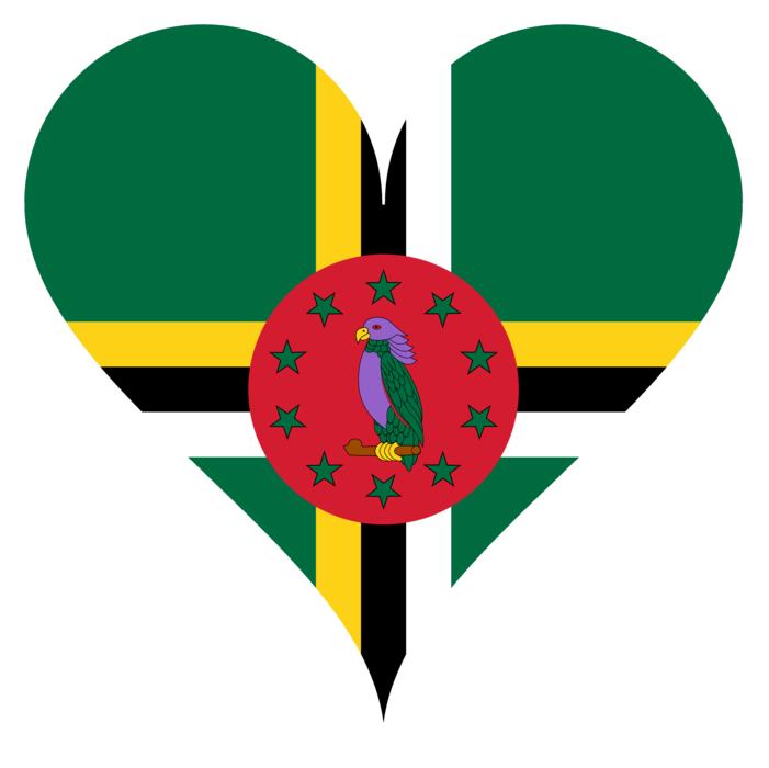 heart love flag antilles island